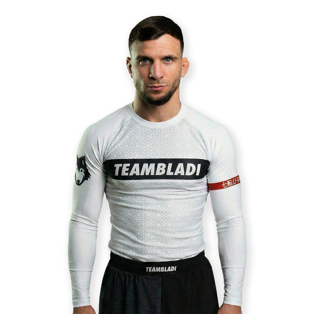 Senshi White BJJ Rashguard (Long Sleeve) | IBJJF Legal No-Gi Gear