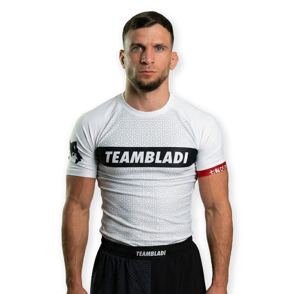 Senshi White BJJ Rashguard (Short Sleeve) | IBJJF Legal No-Gi Gear